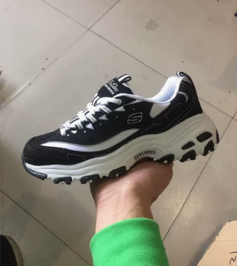 斯凯qi经典款黑白熊猫 鞋到货，工厂尾单，...