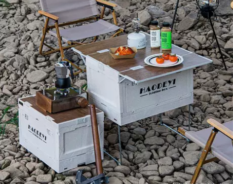 户外露营收纳箱子桌折叠箱野营整理箱车载后备...