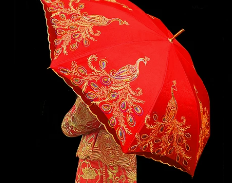 婚伞红色出嫁伞婚庆用中式陪嫁婚礼红雨伞喜伞...