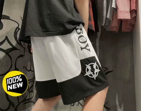 MLB篮球短裤男潮牌ins粉色夏季薄款嘻哈...