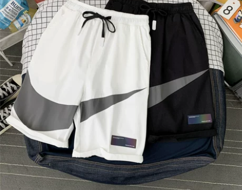 夏季薄款休闲短裤男薄款宽松直筒百搭潮牌五分...