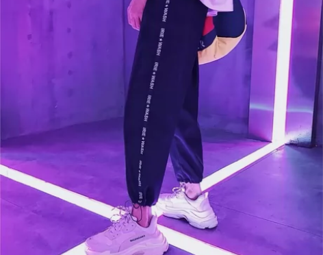 秋季加绒港风潮流休闲裤男9九分裤宽松百搭哈...