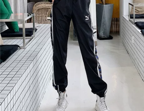 PUMA彪马秋季INS潮牌串标运动长裤女宽...