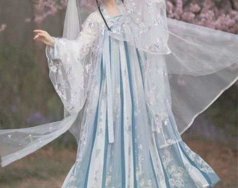 茗月萱汉服女齐胸襦裙日常套装刺绣正品大袖衫...