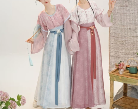 ?[小唐春]茗月萱原创唐制汉服印刷唐褙子春...