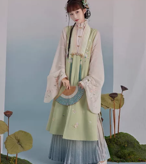 七月夕 青萝 原创早秋新款改良风琴褶比甲立...