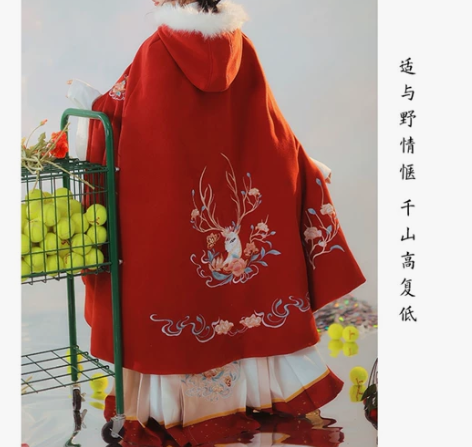耀春林间鹿正品原创明制斗篷拜年汉服女中国风...