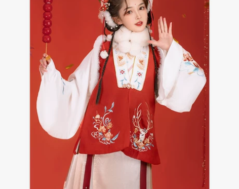 耀春汉服女冬季正品原创秋中国风古装比甲过年...