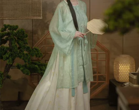 ?柒邑【冰破】原创汉服女明制圆领长衫齐腰百...