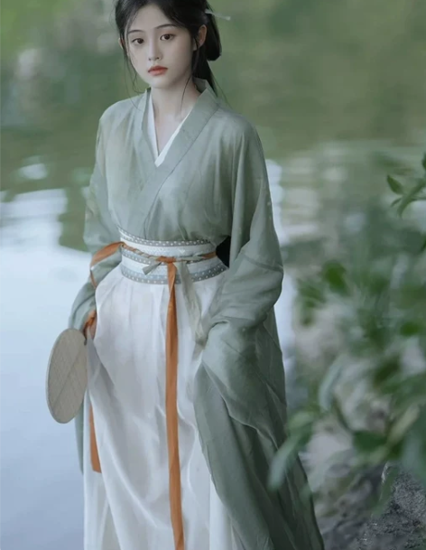 成人汉服女魏晋制齐腰古装大袖衫古风仙气舞蹈...
