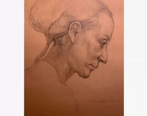 原创古典素描肖像 材质-牛皮素描纸-铅笔-...