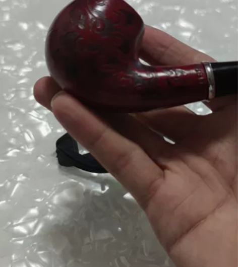 红实木纯手工精雕 烟斗，非常漂亮的烟斗，疫...