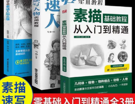 3册赠视频素描零基础教程从入门到精通 素描...