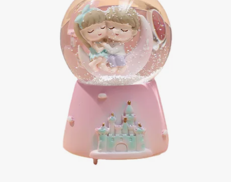 圣诞节儿童礼物水晶球公主摆件飘雪八音盒女生...