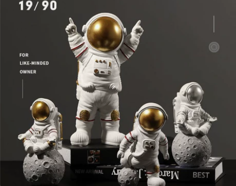 一套三个宇航员车载摆件可爱模型小太空人家居...