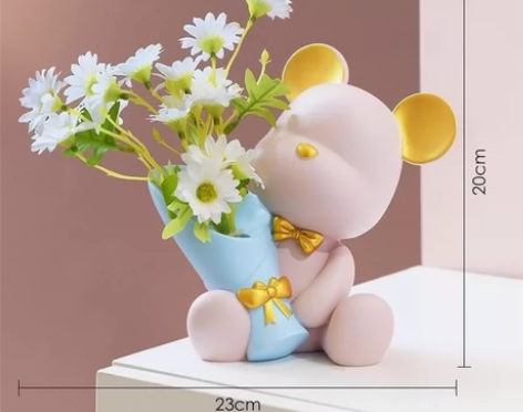 捧花暴力熊客厅玄关电视柜装饰品摆件家居桌面...