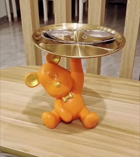 【低价清】暴力熊摆件收纳托盘创意轻奢客厅电...