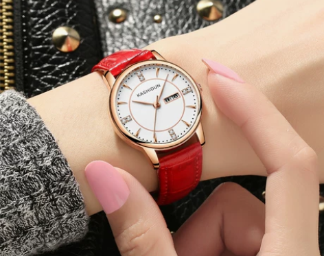 卡诗顿正品双日历休闲防水时尚潮流学生石英表...