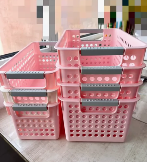 收纳筐篮子推车置物筐厨房储物盒塑料家用水果...