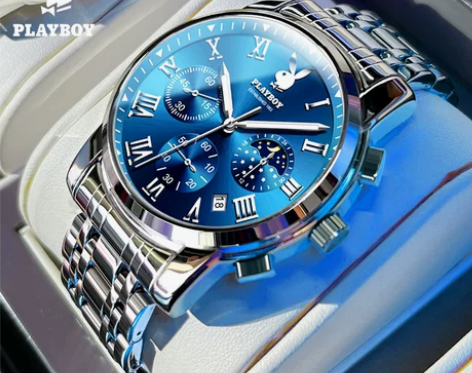正品花花公子男士手表男新款多功能石英表名学...