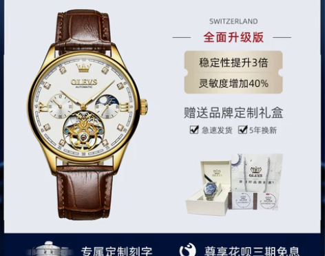 瑞士注册新款手表男士镂空机械表全自动正品牌...