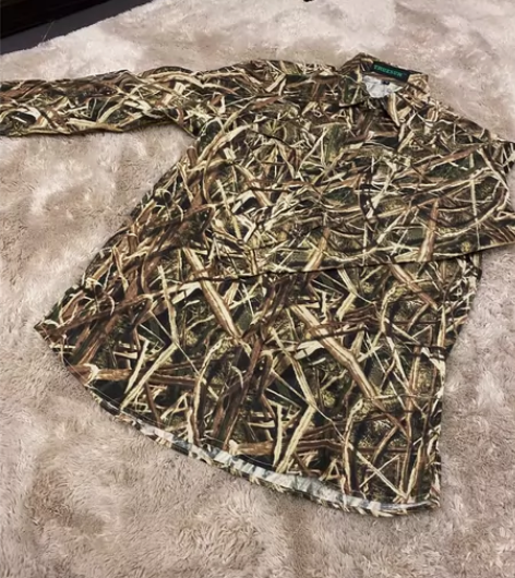 迷彩工装休闲衬衫 磨毛涤棉纱卡 芦丛印花 ...