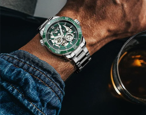 【狂欢价】迪塔正品绿色水鬼全自动机械表绿水...