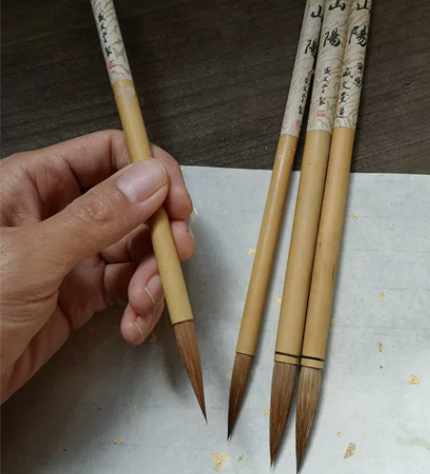 盛文堂狼兼毫大楷毛笔，70年代日本制狼毫老...