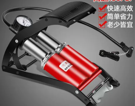 清货了大力神脚踩踏打气筒高压双管车载双缸电...