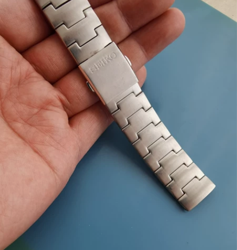 凹口12.19mm，原装精工实心不锈钢表带...