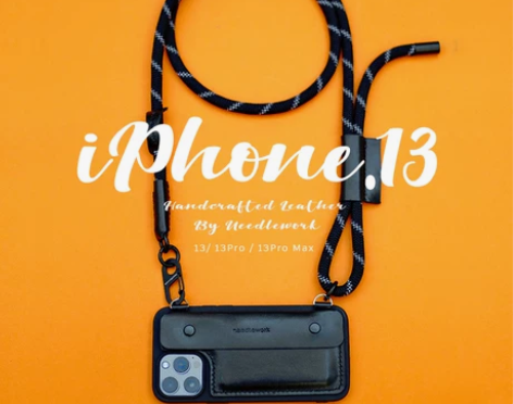 两针一线适用苹果14pro斜挎手机壳个性真...