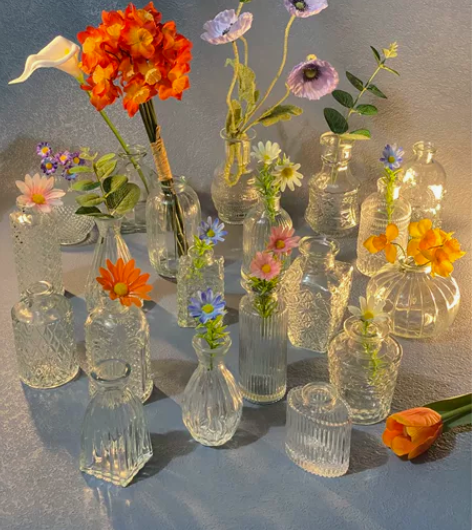 【20款任选】ins花瓶玻璃小浮雕中古风法...