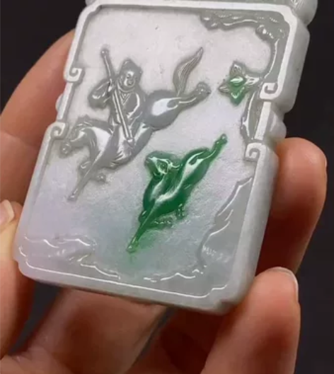 翡翠逐鹿中原牌子,保A,白底青,正阳绿,糯...