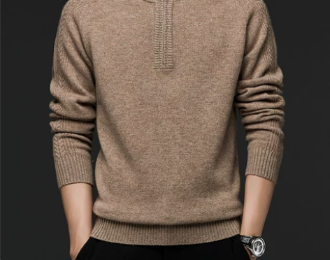 ?【狂欢价】啄木鸟毛衣拉链半高领男装中年衣...