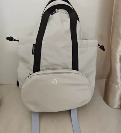 全新lulu露露米色女运动健身包母子包多功...