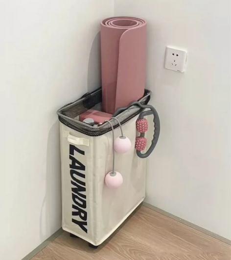 低价处理瑜伽垫收纳筐收纳架脏衣篓折叠收纳袋...