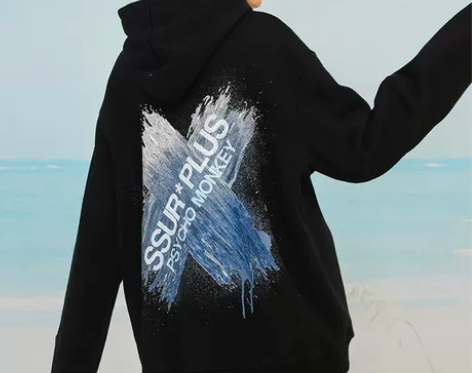 ?隐形人正品潮社+渐变刷漆卫衣连帽休闲宽松...