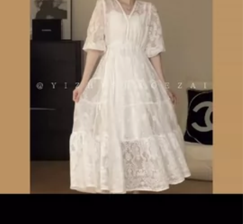 【天鹅之梦】温柔大裙摆宽松气质连衣裙 全新...