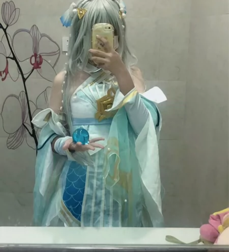 西施游龙清影cos服带假发龙珠 王者荣耀cos服 裙子+头饰...