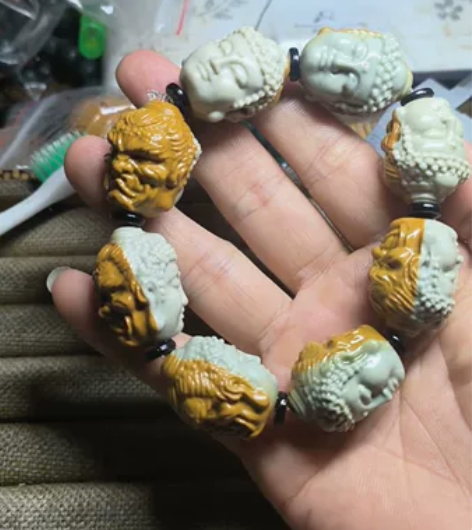 阿拉善彩玉一念神魔手串尺寸2.8 左右  ...