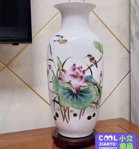 一件包邮 送底座 景德镇中式花瓶陶瓷器大号...