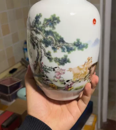 三阳开泰花瓶，景德镇陶瓷冬瓜瓶，一物一拍陶...