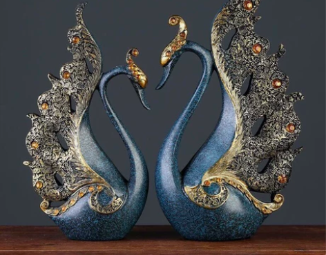 天鹅摆件客厅房间家居装饰品轻奢新婚结婚礼物...