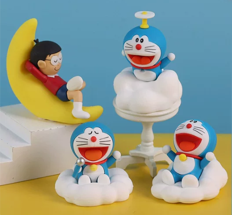 哆啦A梦手办蓝胖子学生桌面摆件机器猫创意闺...