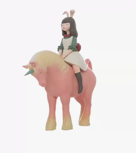 全新带包装，白夜童话，女孩和独角兽，桌面摆...