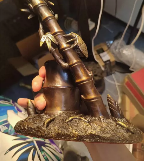 铜竹子笔筒，纯铜的，桌面摆件工艺品 纯铜的...
