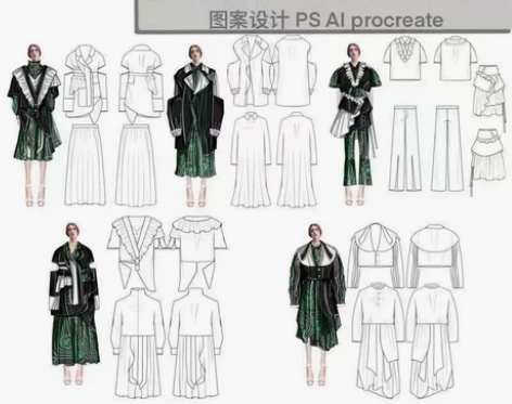 服装款式图代画Ai结构图打版图Ps服装设计...