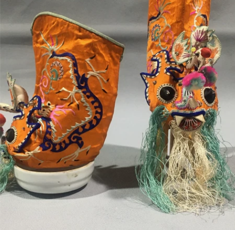 晚清，民国儿童鞋，靴子，老绣龙，望子成龙 ...