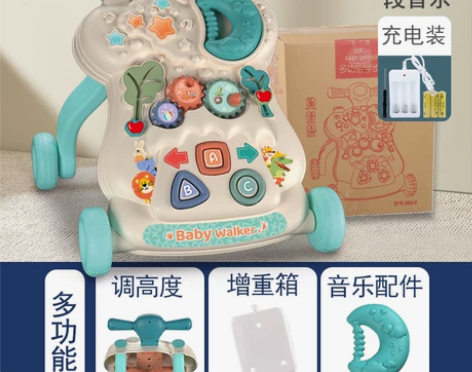 宝宝手推学步车多功能婴儿学走路防侧翻o型腿...