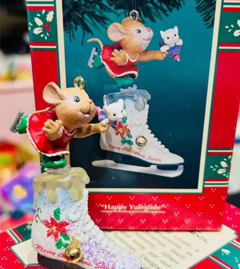 Enesco 稀有款 滑冰鞋小老鼠摆件 造...